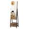 NEX™ 5ft. Burnt Wood Brown Jewelry Armoire on Casters with Chest Drawer